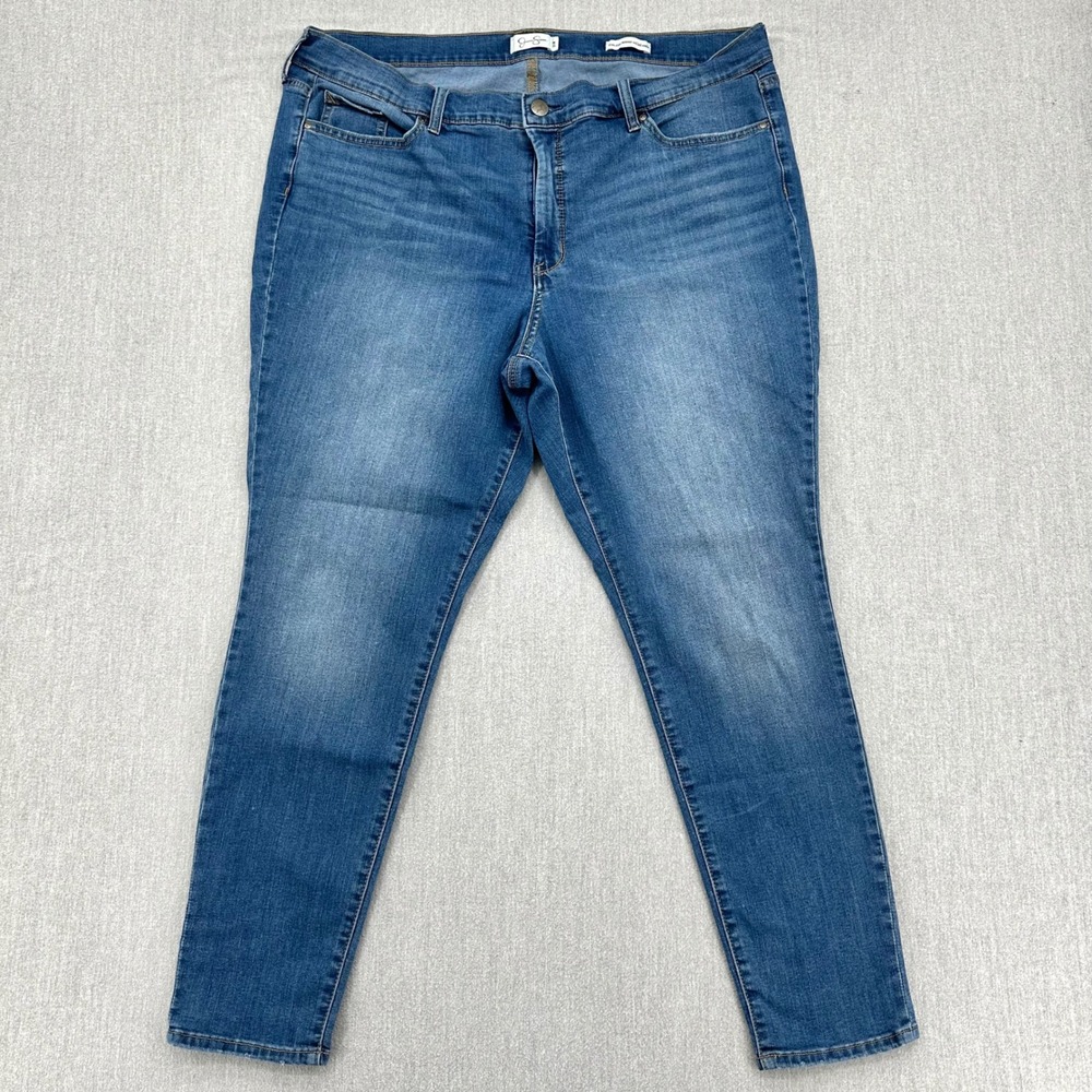 Jessica Simpson Jeans Women 20W Blue Forever Rolled Ankle High Rise Skinny